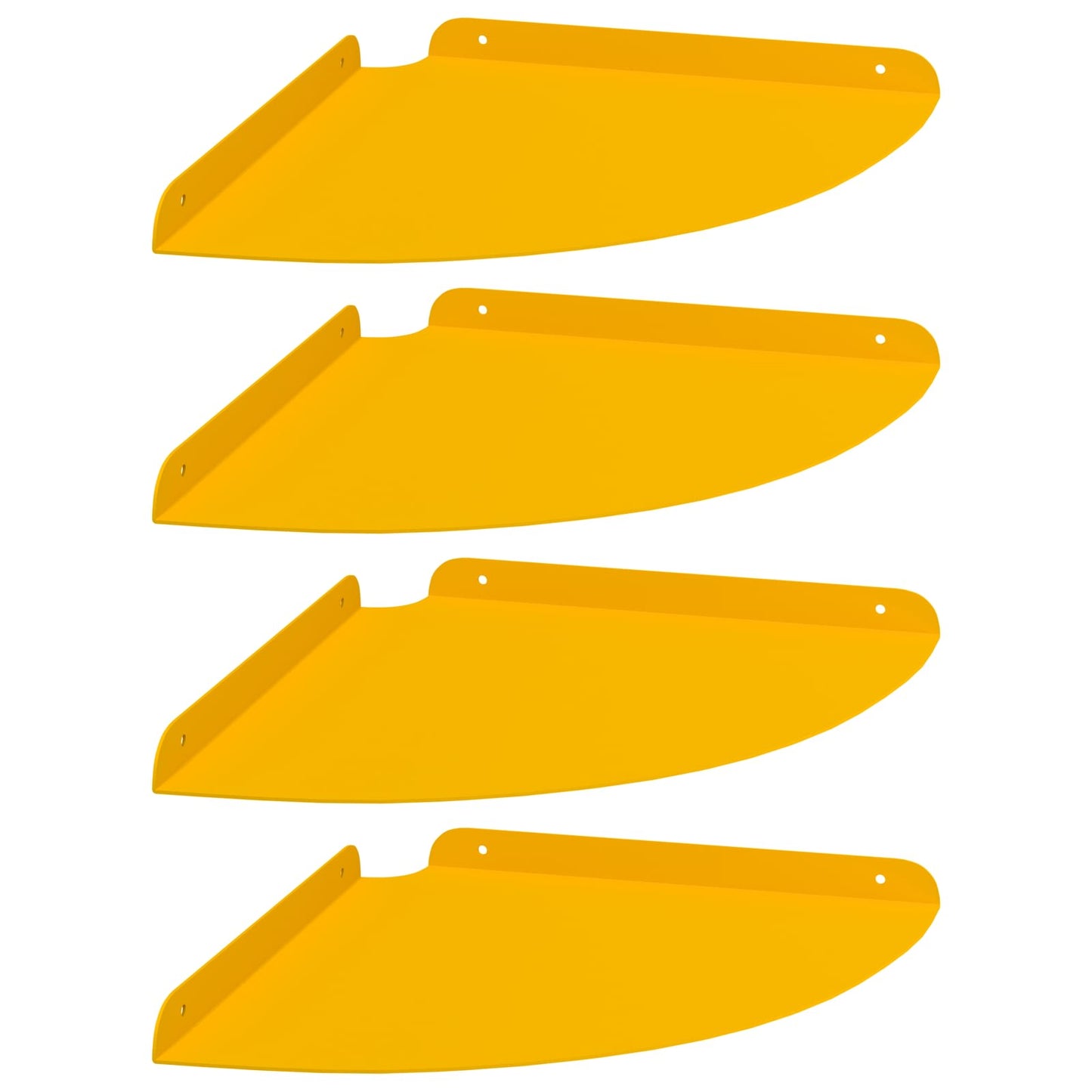 Flytende hylle med hylle 4 pcs Sennepsgul 30 x 30 x 2 cm
