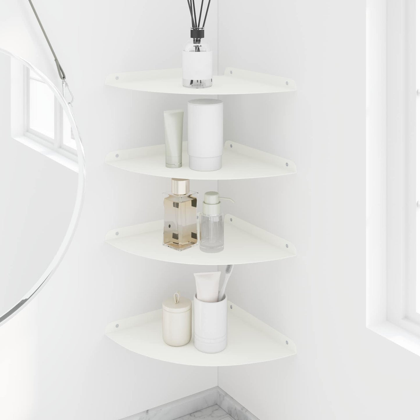 Flytende hylle med hylle med lagring 4 pcs Hvit 30 x 30 x 2 cm