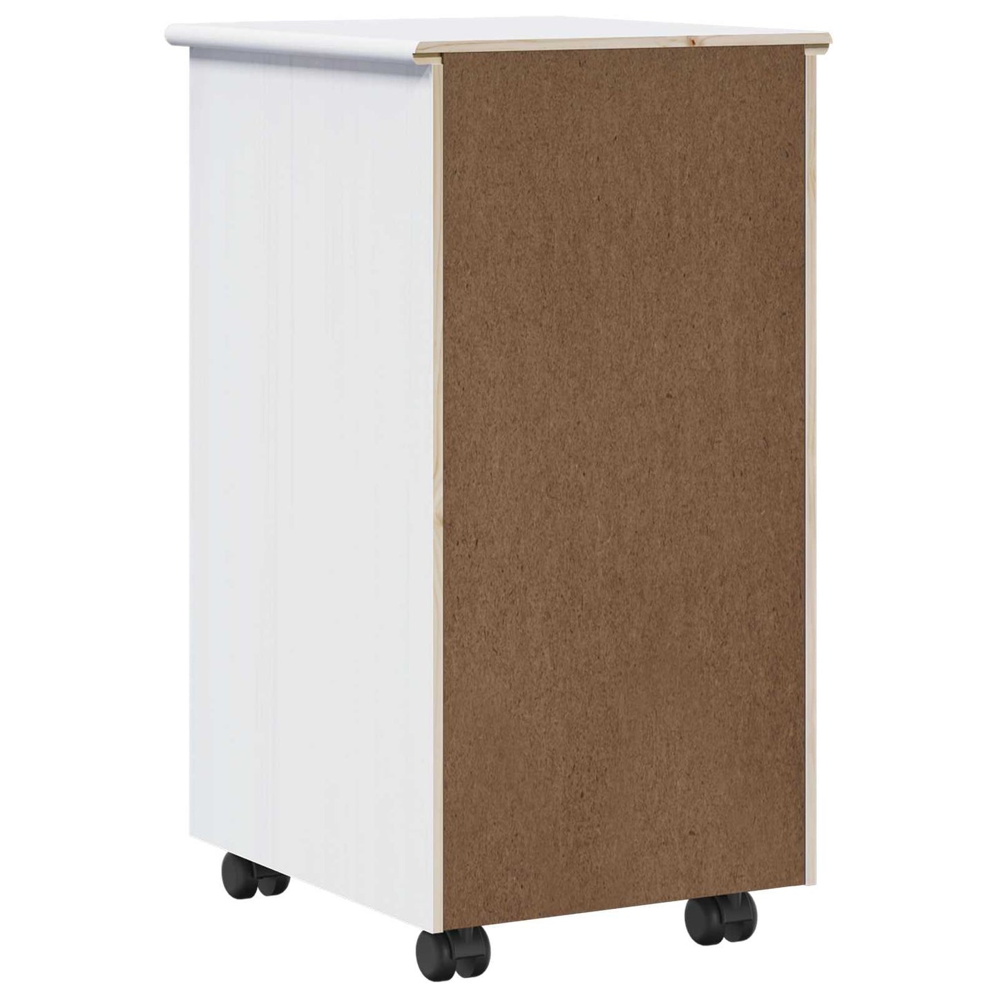 Rullende skap med hjul Hvit 34 x 39 x 65,5 cm Massiv furu