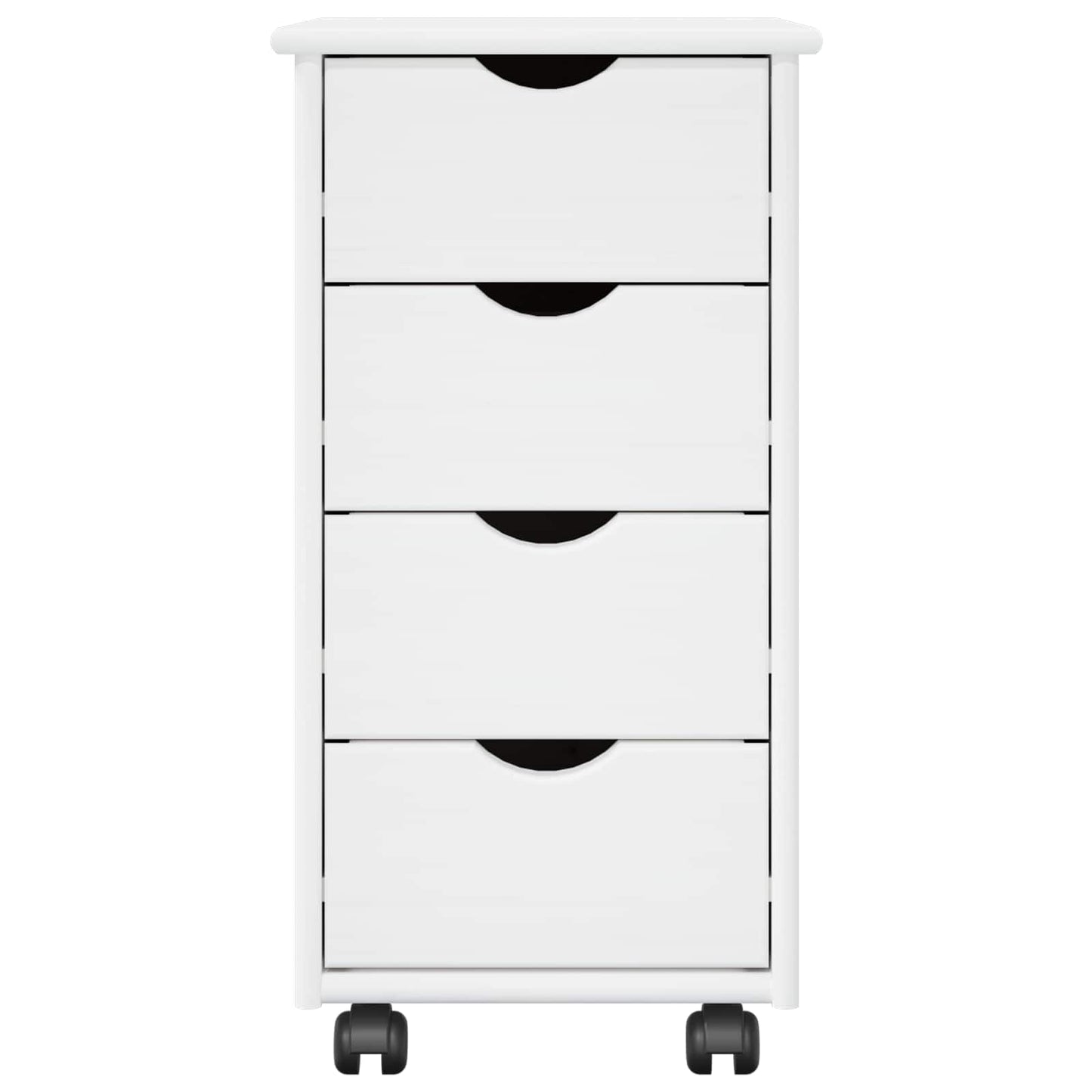Rullende skap med hjul Hvit 34 x 39 x 65,5 cm Massiv furu