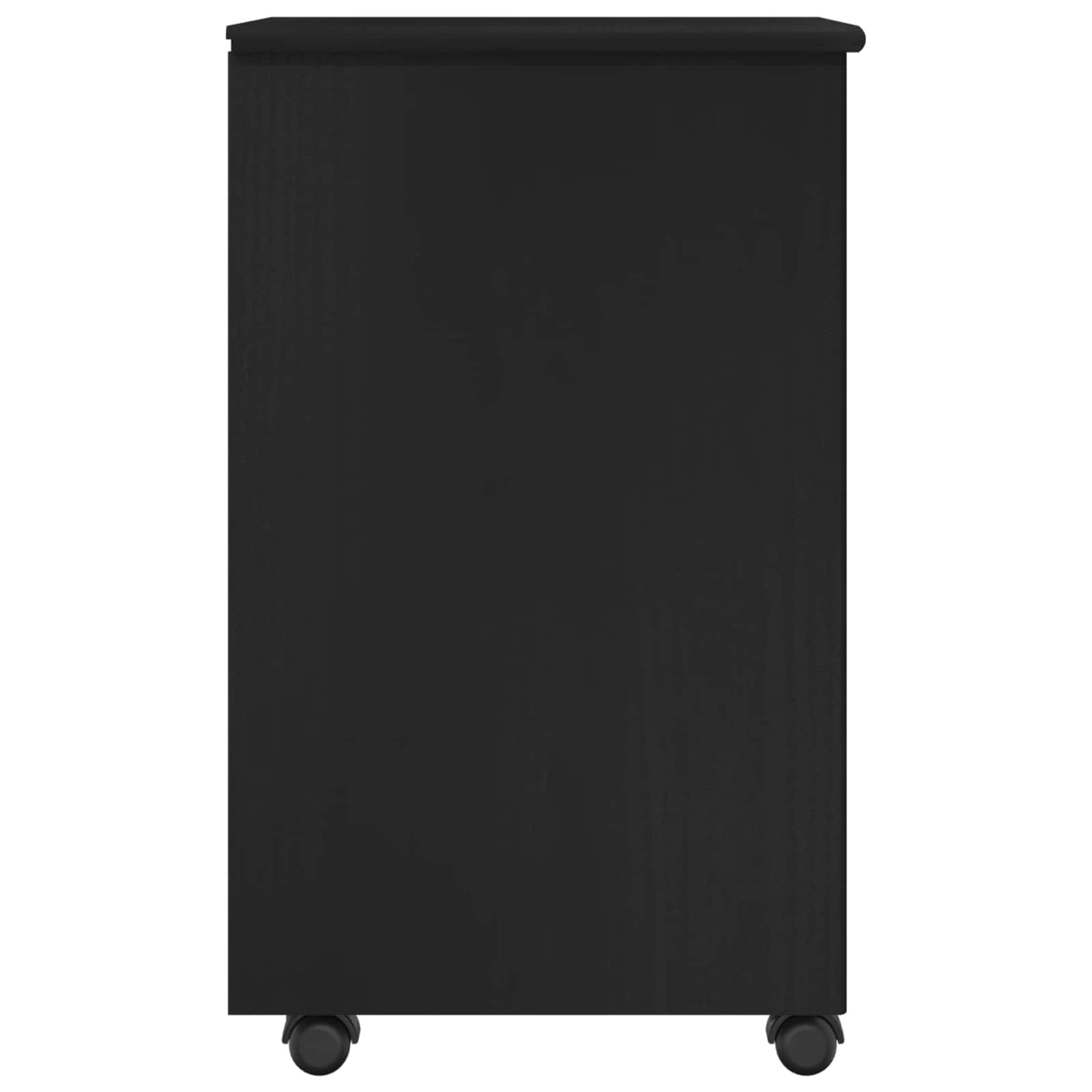 Rullende skap med hjul Svart 34 x 39 x 65,5 cm Massiv furu