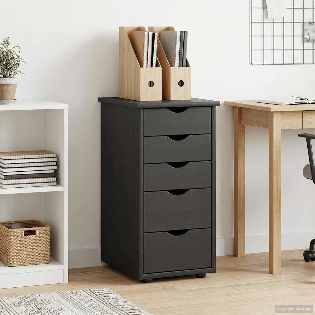 Kabinett Svart 34 x 39 x 61,5 cm Massiv furu