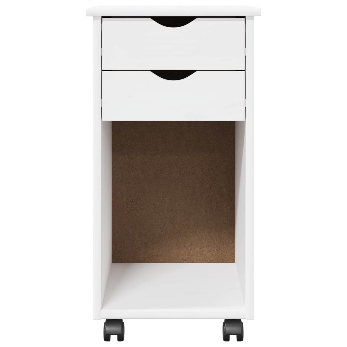 Rullende skap Hvit 34 x 39 x 65,5 cm Massiv furu