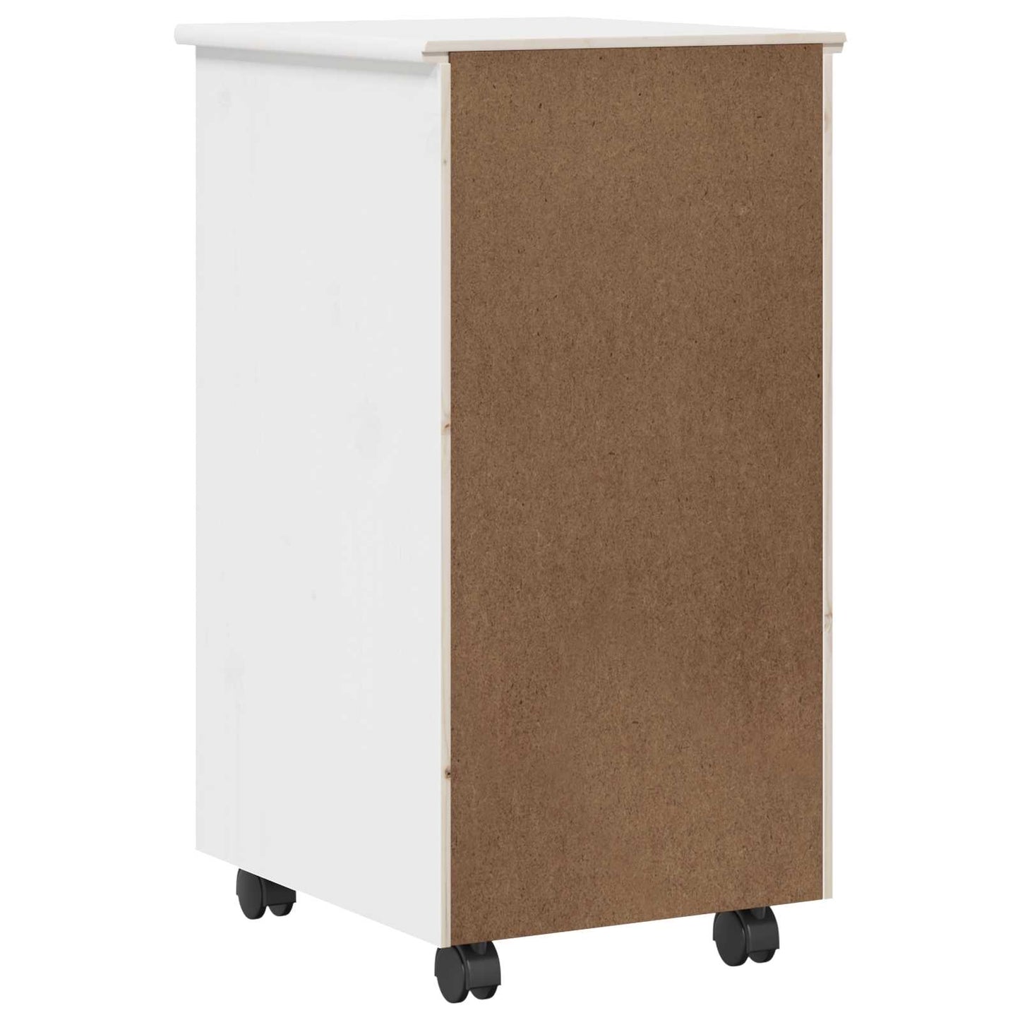 Rullende skap med hjul Hvit 34 x 39 x 65,5 cm Massiv furu