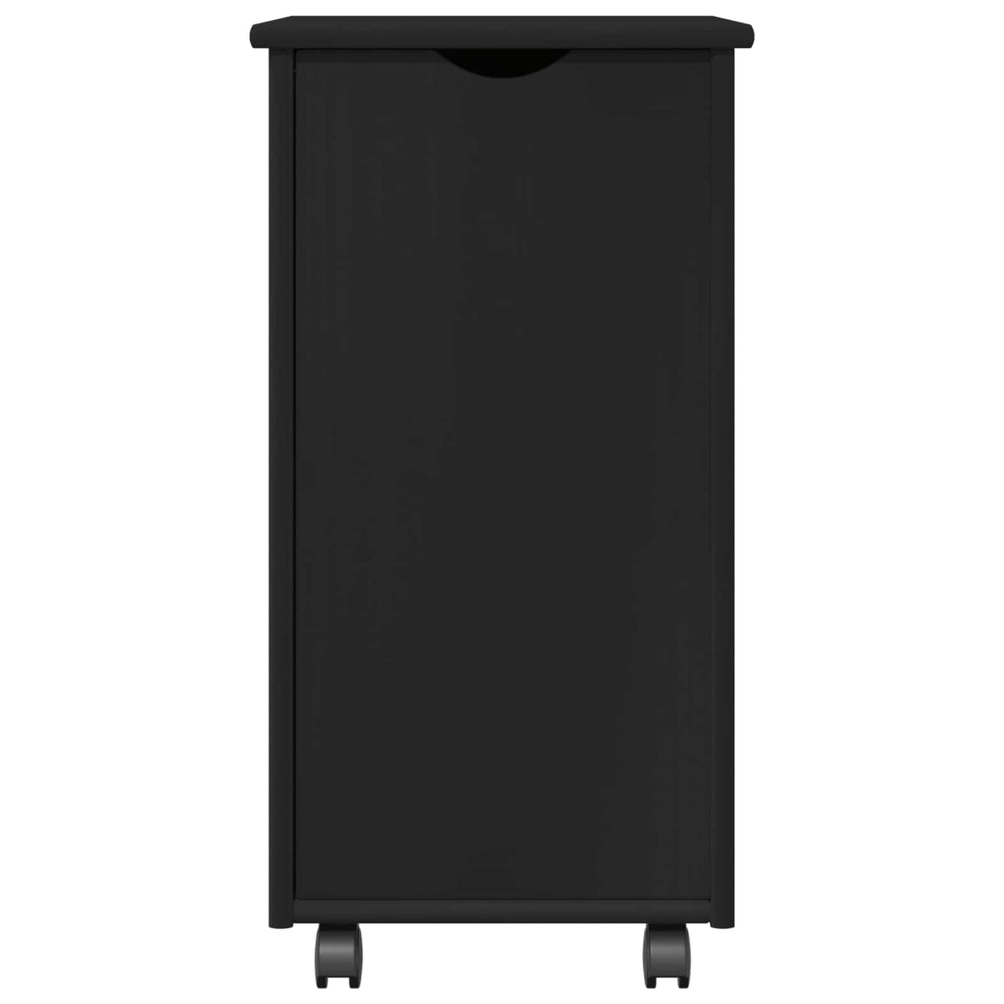 Rullende skap med hjul Svart 34 x 39 x 65,5 cm Massiv furu