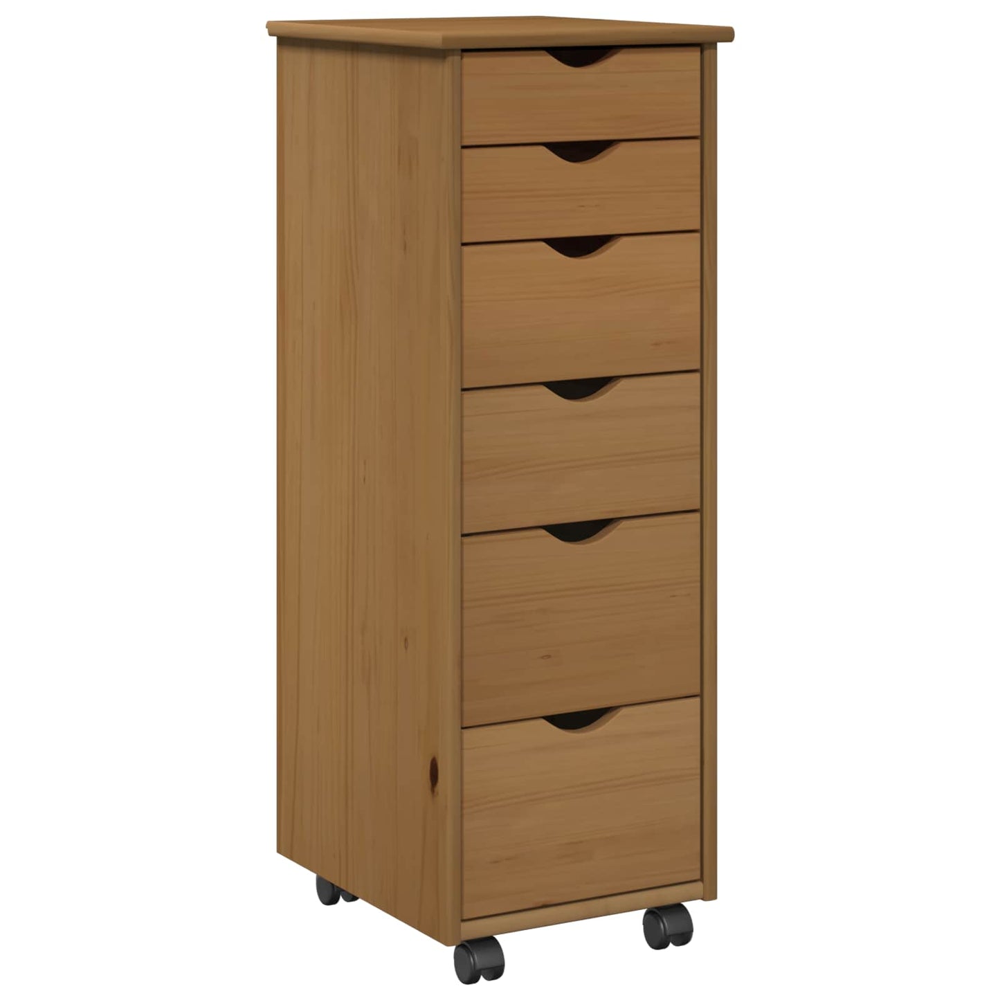 Rullende skap Honning brun 34 x 39 x 93,5 cm Massiv furu