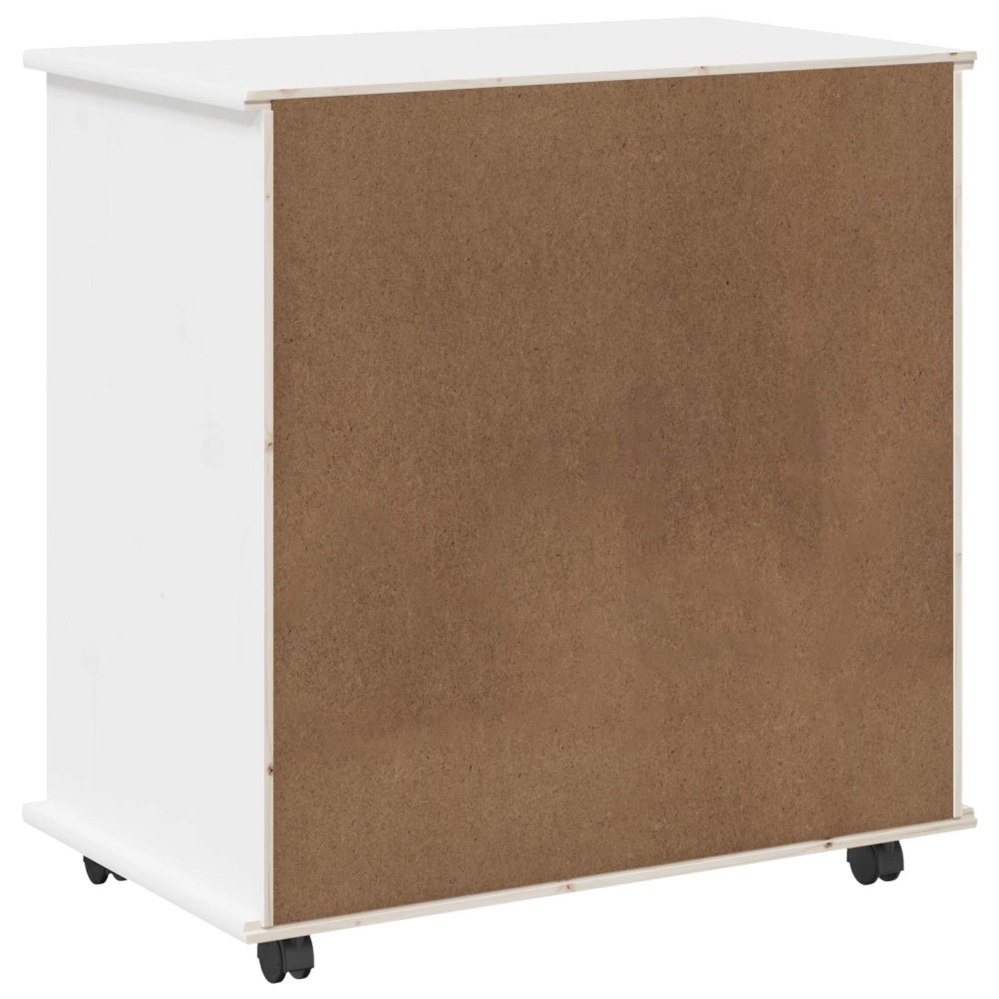 Rullende skap med hjul Hvit 63,5 x 39 x 65,5 cm Massiv furu vidaXL