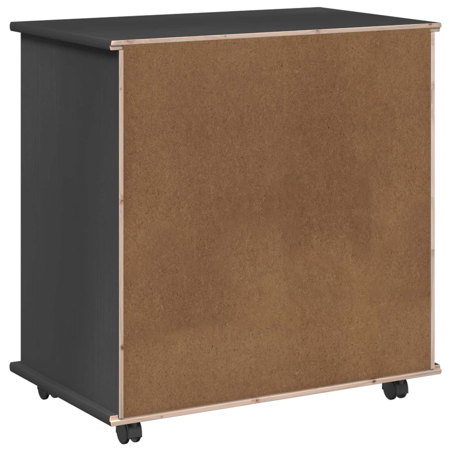 Rullende skap med hjul Grå 63,5 x 39 x 65,5 cm Massiv furu vidaXL