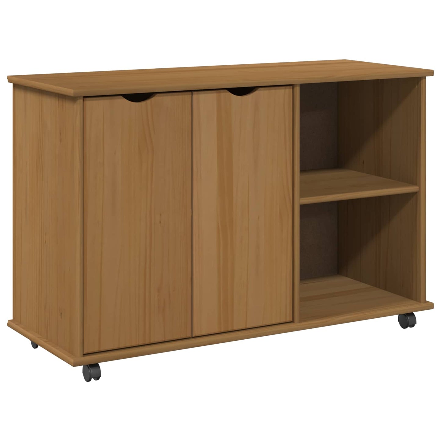 Rullende skap Honning brun 100 x 39 x 65,5 cm Massiv furu