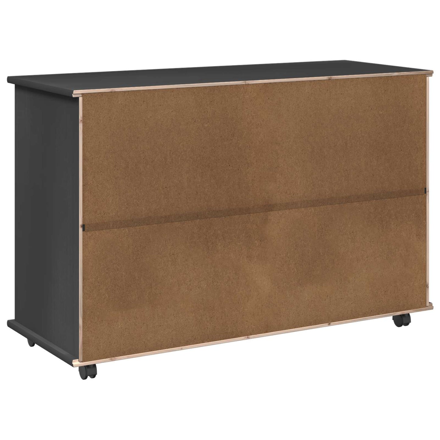 Rullende skap med hjul Grå 100 x 39 x 65,5 cm Massiv furu