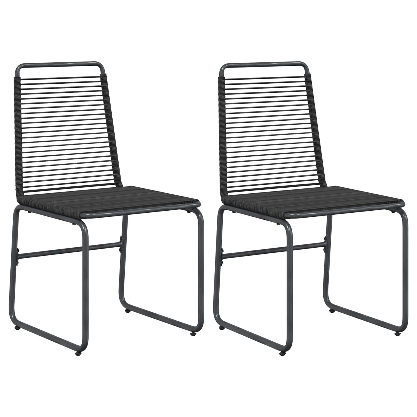 Hagestoler 2 pcs Svart 48 x 55 x 89,5 cm Rotting
