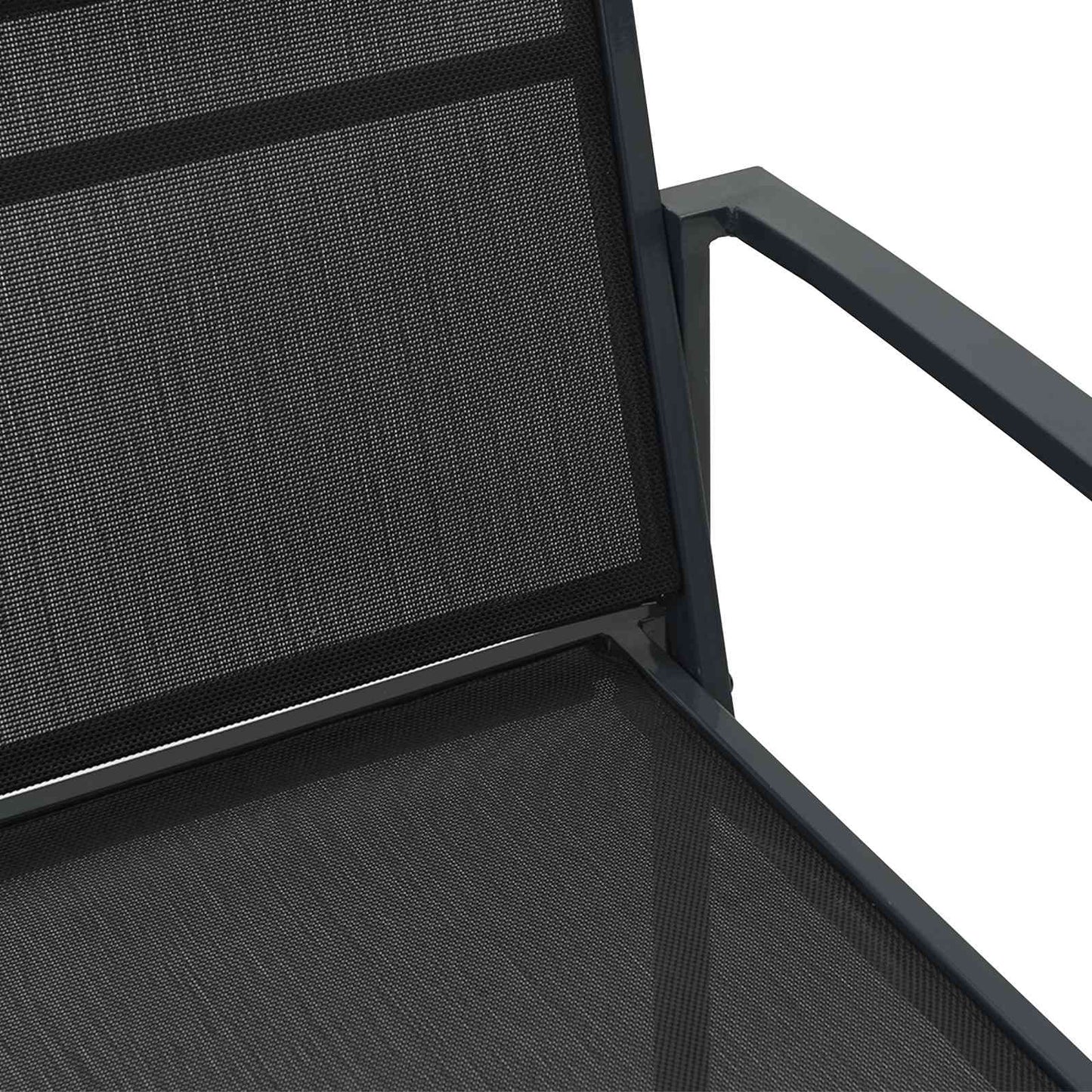 Hagestoler 2 pcs Svart og Anthracite 53,5 x 59 x 77 cm