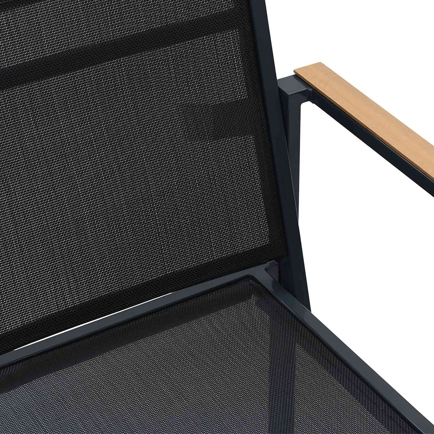 Hagestoler 2 pcs Svart og Anthracite 53,5 x 59 x 77 cm