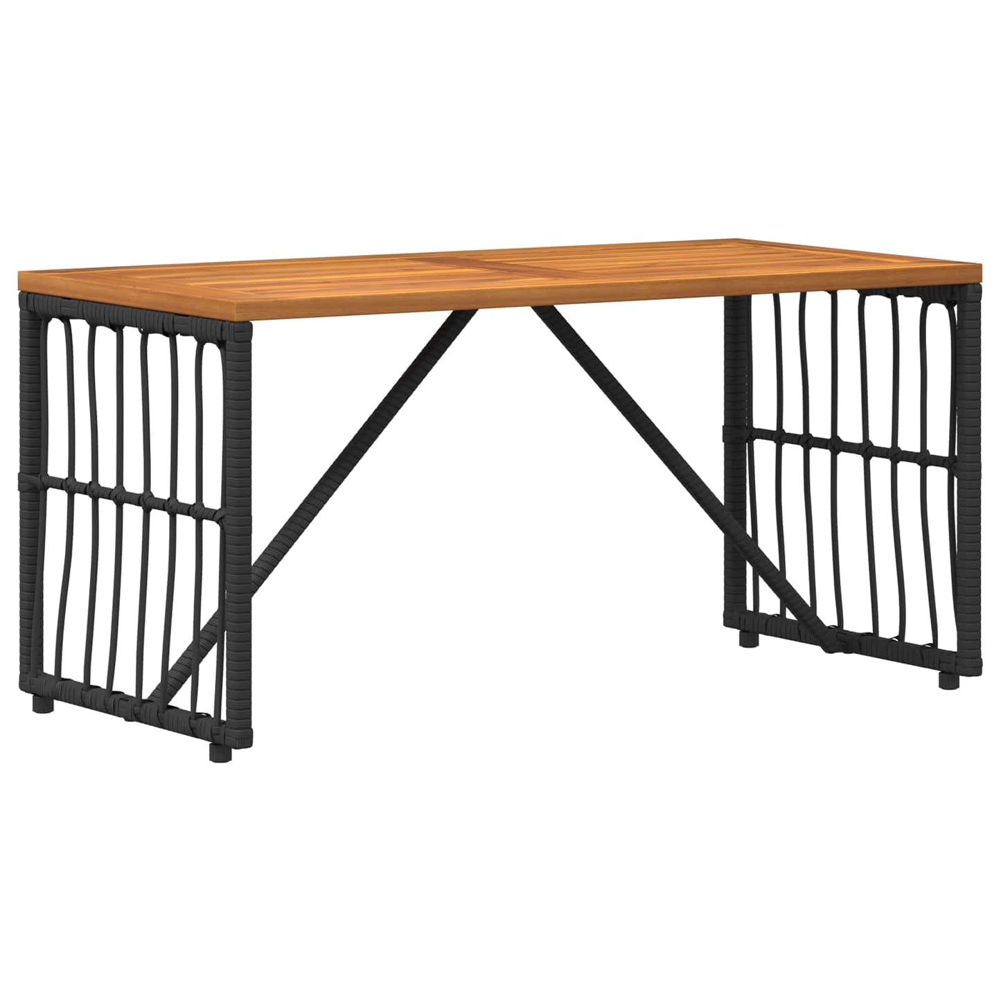 Utebord Svart 80 x 40 x 40 cm Stål og Poly Rattan
