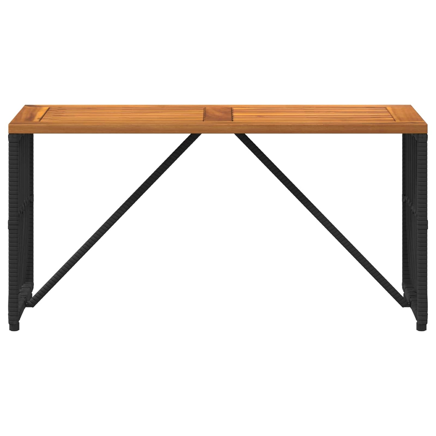 Utebord Svart 80 x 40 x 40 cm Stål og Poly Rattan