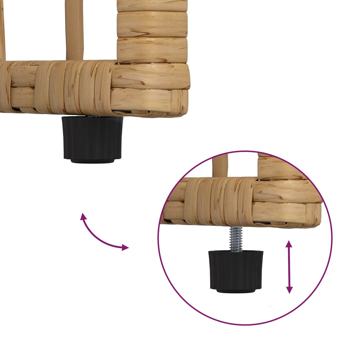 Utebord Naturlig 80 x 40 x 40 cm Stål og Poly Rattan