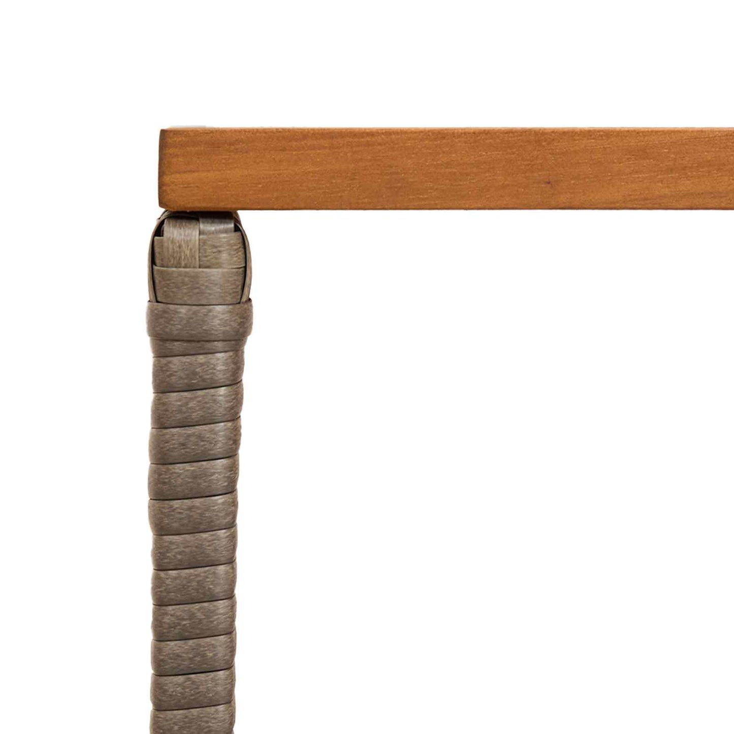 Utebord Grå 80 x 40 x 40 cm Stål og Poly Rattan