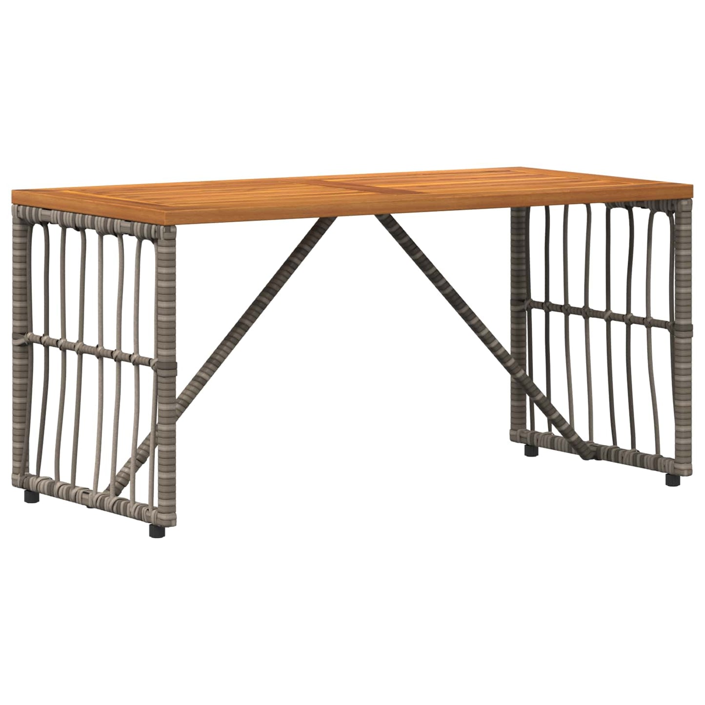 Utebord Grå 80 x 40 x 40 cm Stål og Poly Rattan