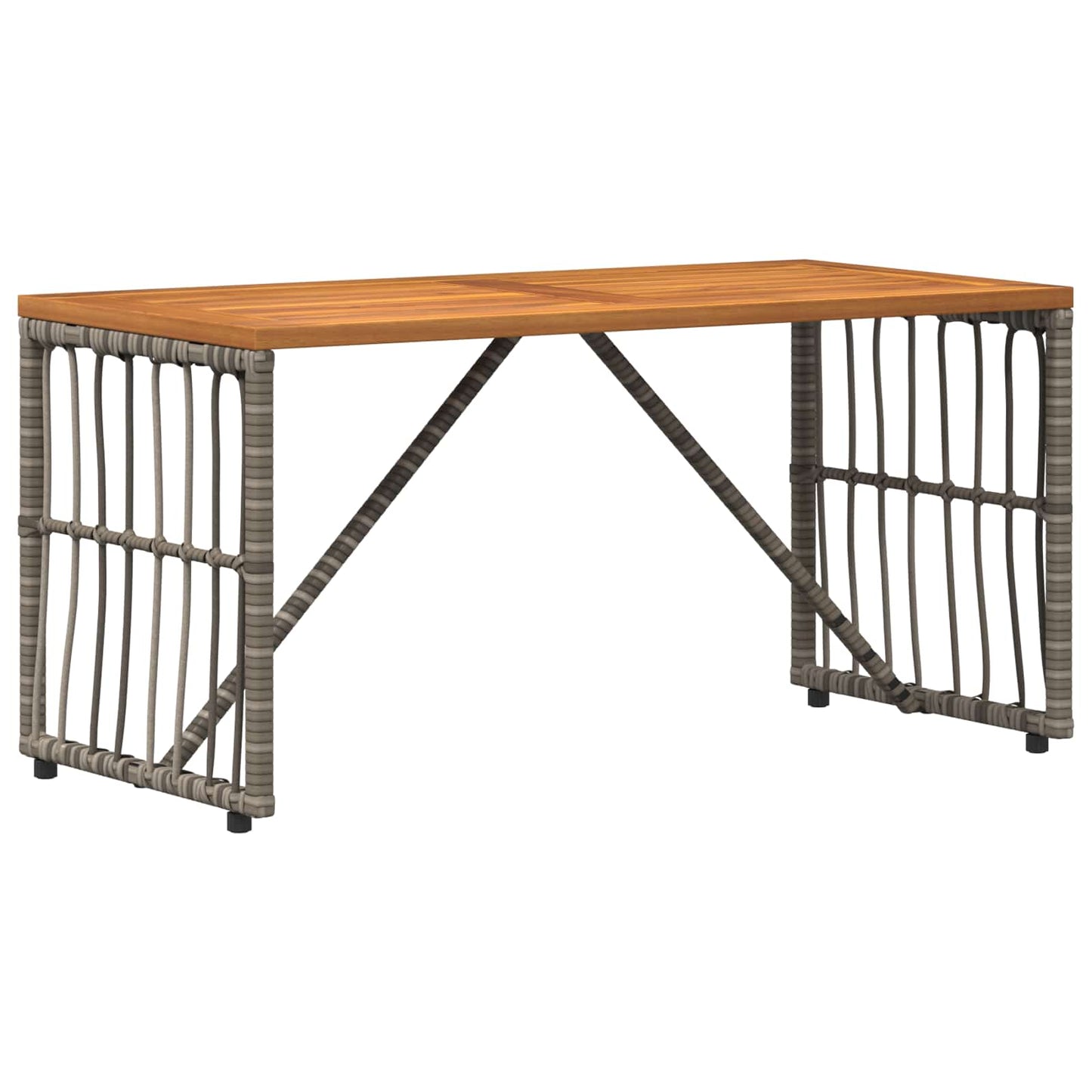 Utebord Grå 80 x 40 x 40 cm Stål og Poly Rattan