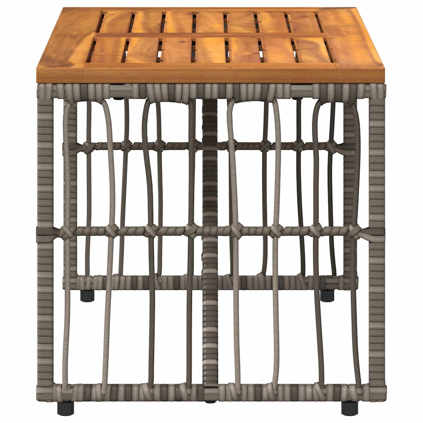Utebord Grå 80 x 40 x 40 cm Stål og Poly Rattan