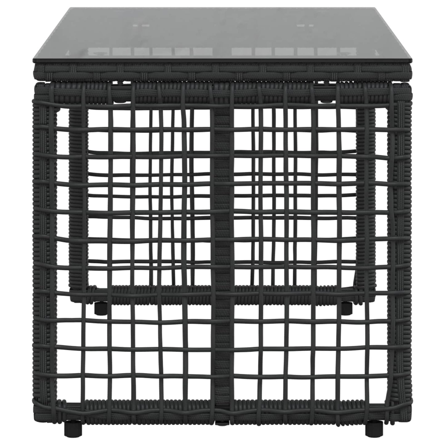 Utebord Svart 80 x 40 x 40 cm PE Rattan og Glass vidaXL