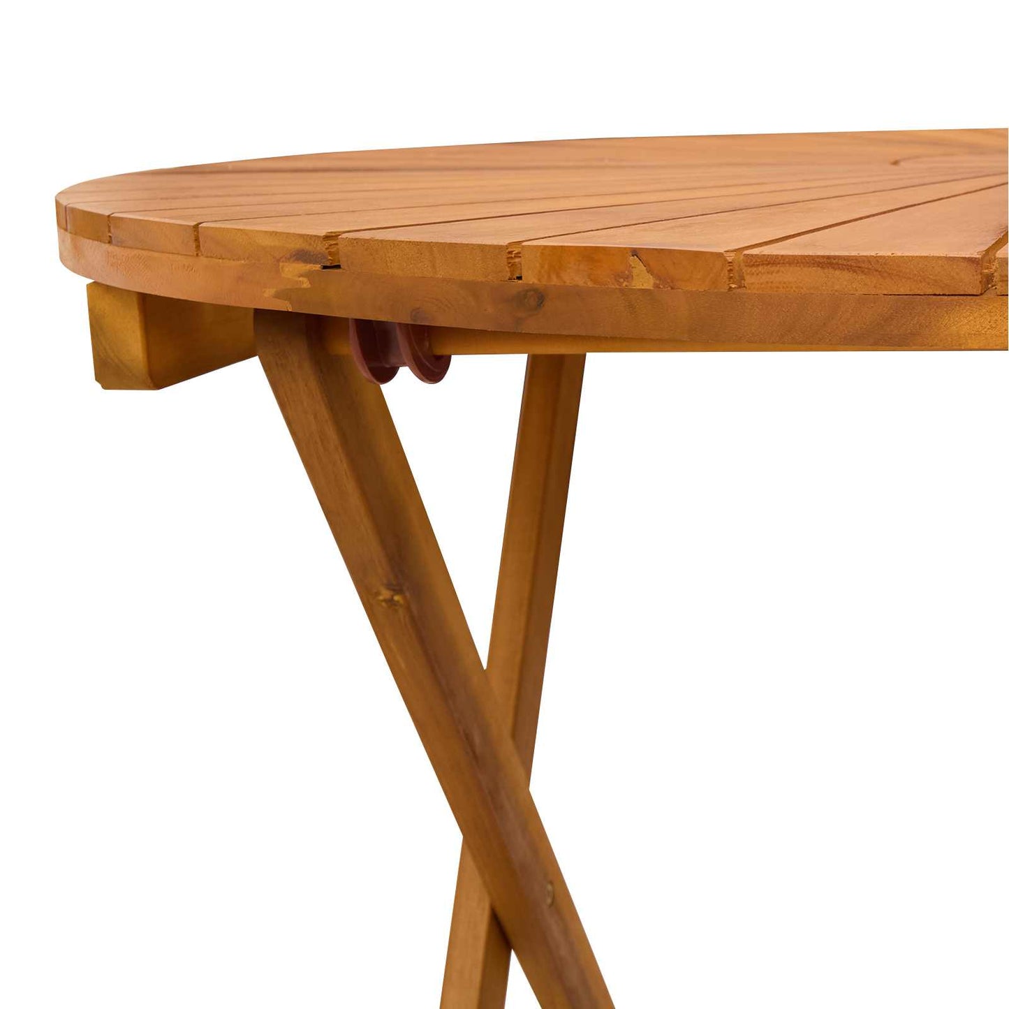 Sammenleggbart hagebord Naturlig Ø90 x 75 cm Solid akasietre