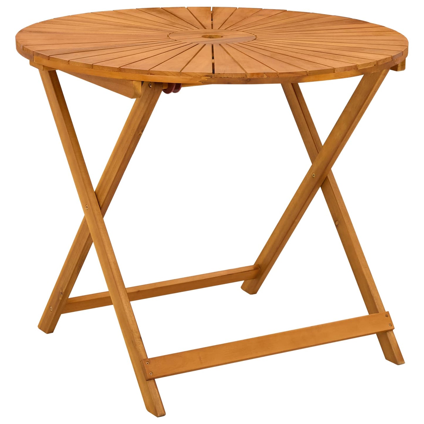 Sammenleggbart hagebord Naturlig Ø90 x 75 cm Solid akasietre