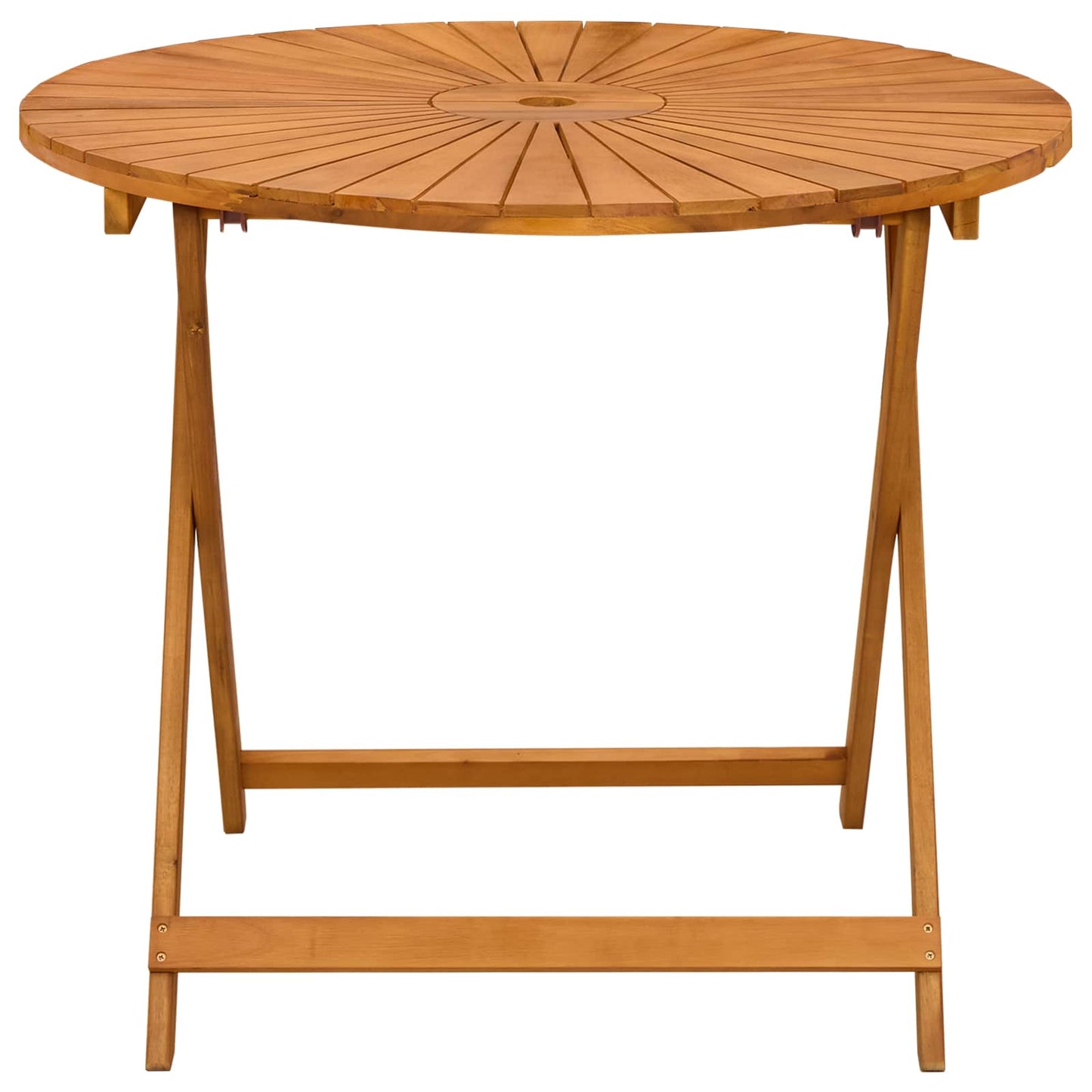 Sammenleggbart hagebord Naturlig Ø90 x 75 cm Solid akasietre