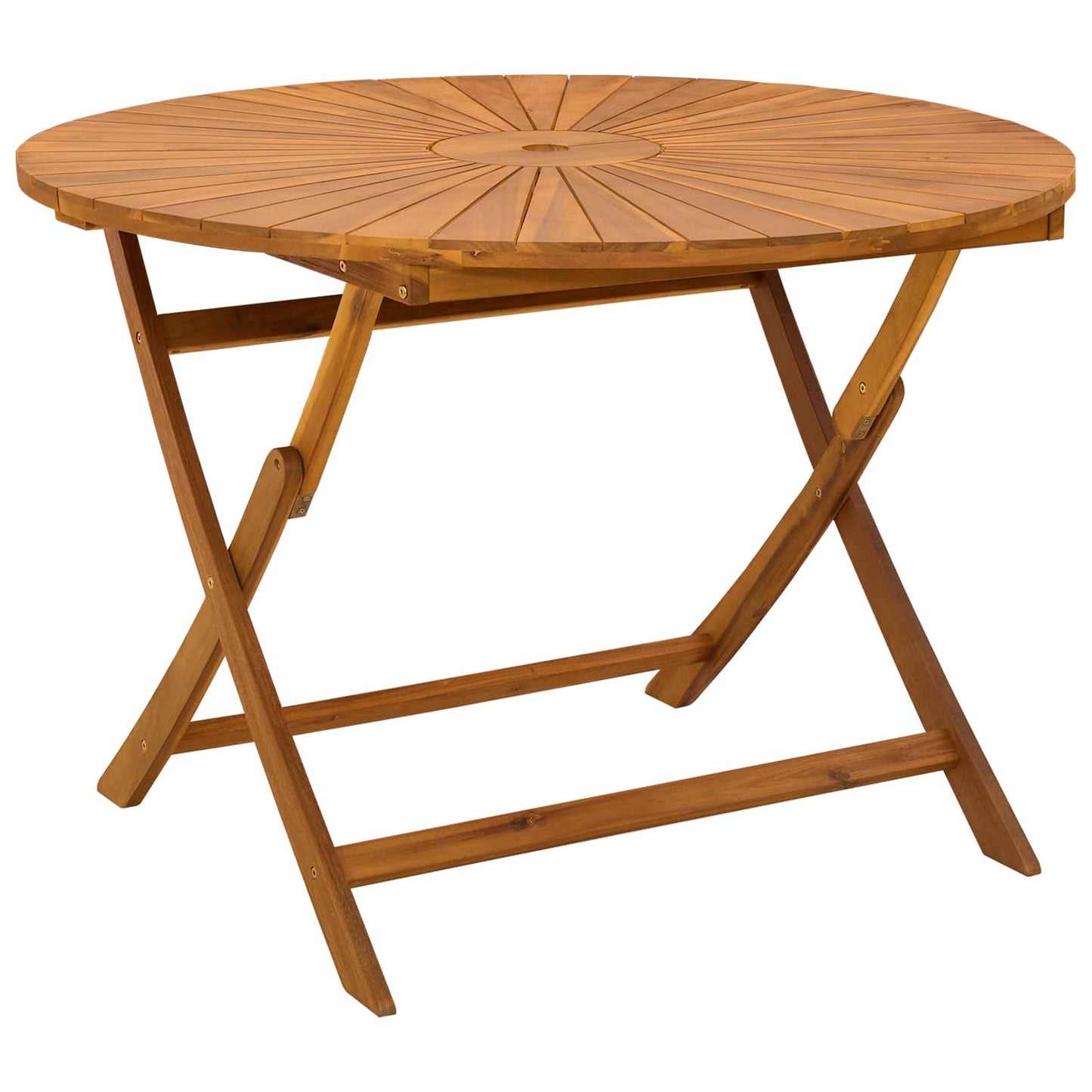 Sammenleggbart hagebord Naturlig Ø110 x 75 cm Solid akasietre