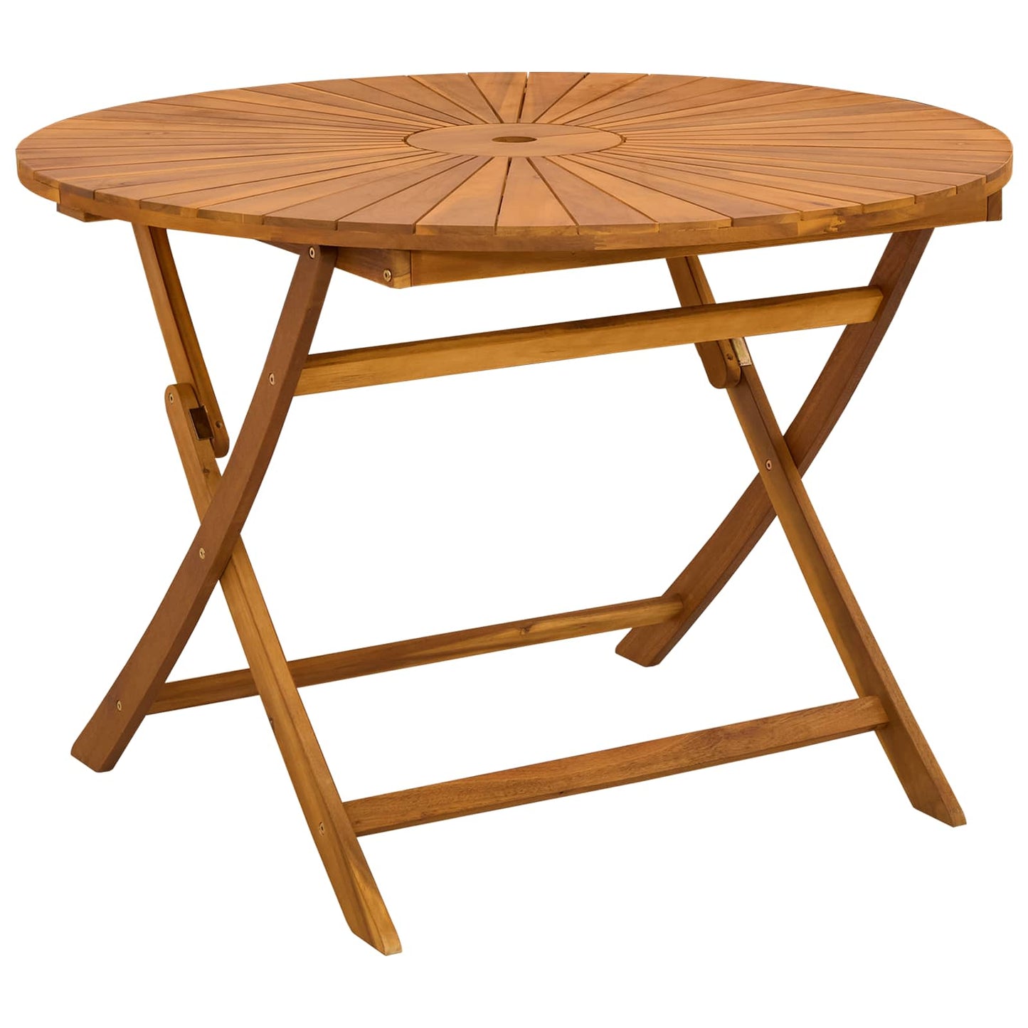 Sammenleggbart hagebord Naturlig Ø110 x 75 cm Solid akasietre