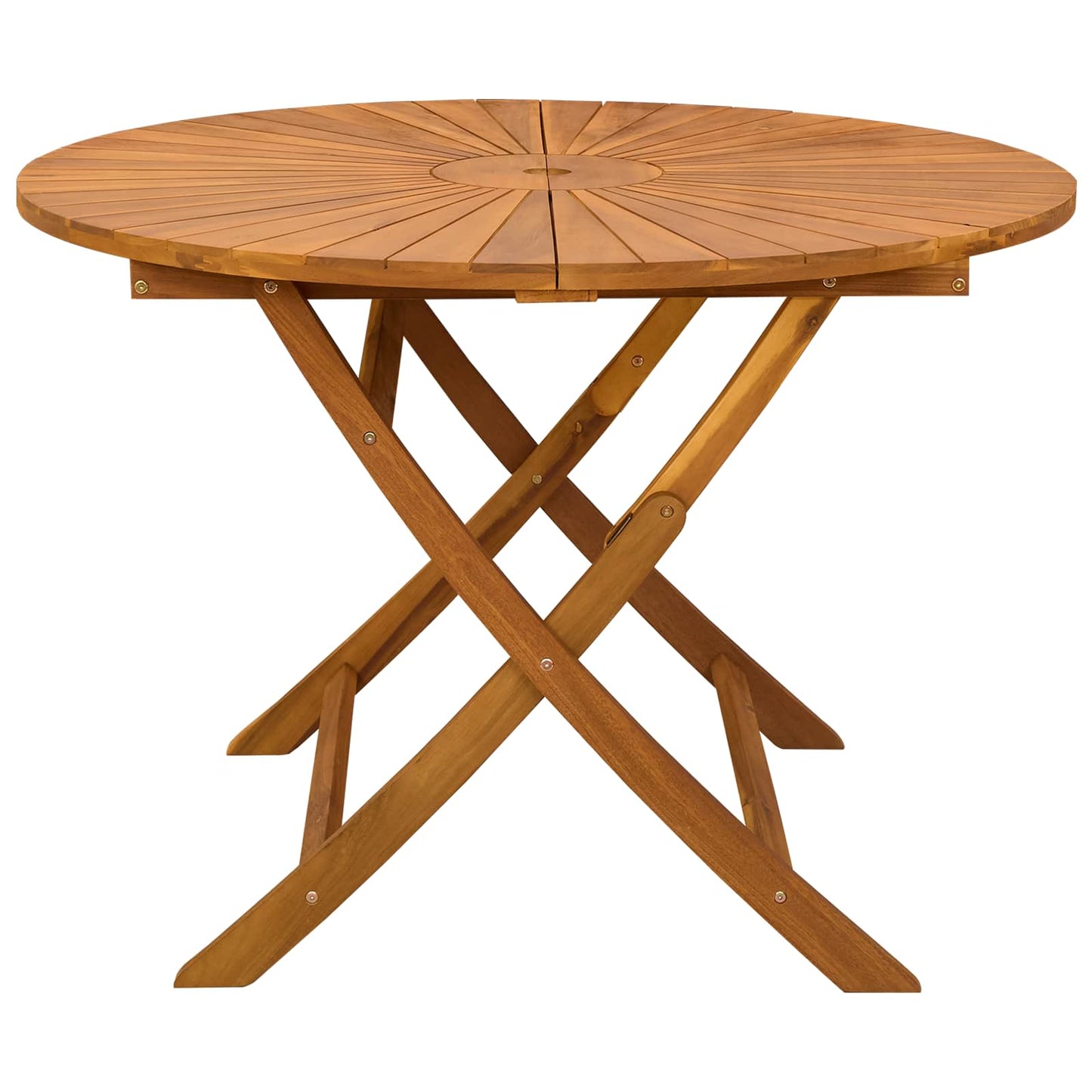 Sammenleggbart hagebord Naturlig Ø110 x 75 cm Solid akasietre