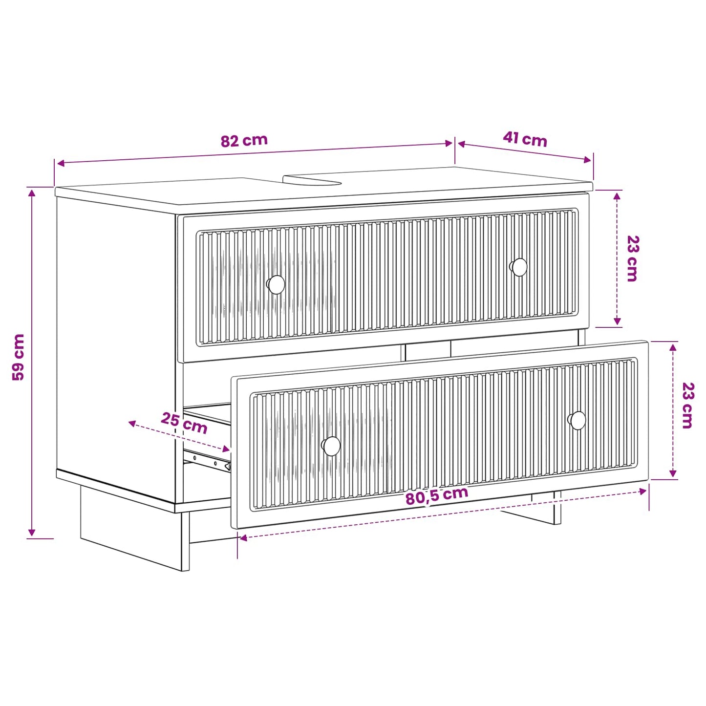 Baderomsvaskeskap EDE Gammelt tre 82 x 41 x 59 cm
