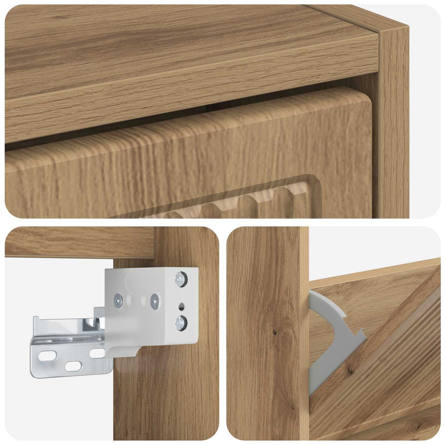 Vegghengt skoskap EDE 71 x 17 x 43 cm Konstruert tre
