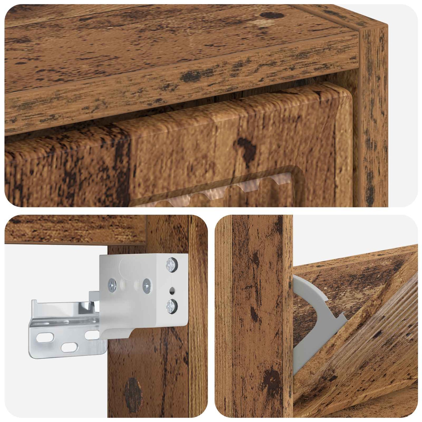 Vegghengt skoskap EDE 71 x 17 x 86 cm Konstruert tre