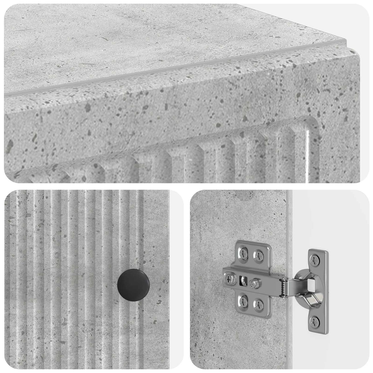 Sko Skap EDE 59,5 x 39,5 x 90 cm Konstruert tre Betonggrå