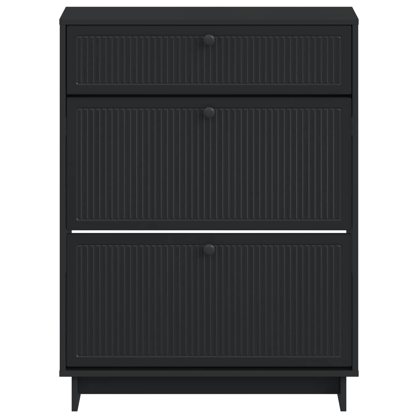 Sko Skap EDE 78 x 24 x 103 cm Konstruert tre Svart