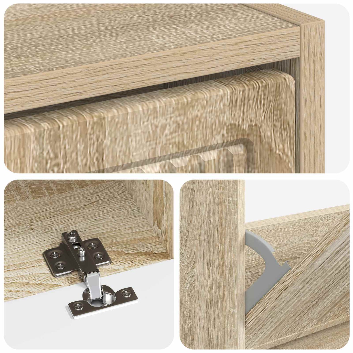 Sko Skap EDE 78 x 24 x 103 cm Konstruert tre Sonoma eik
