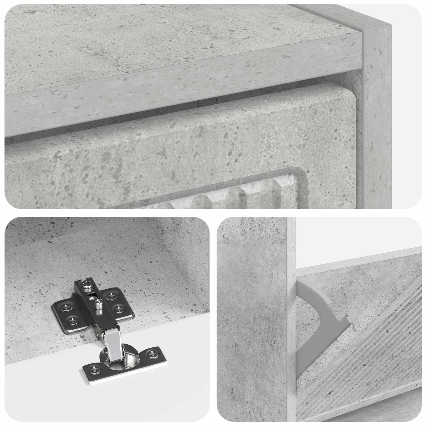 Sko Skap EDE 78 x 24 x 103 cm Konstruert tre Betonggrå