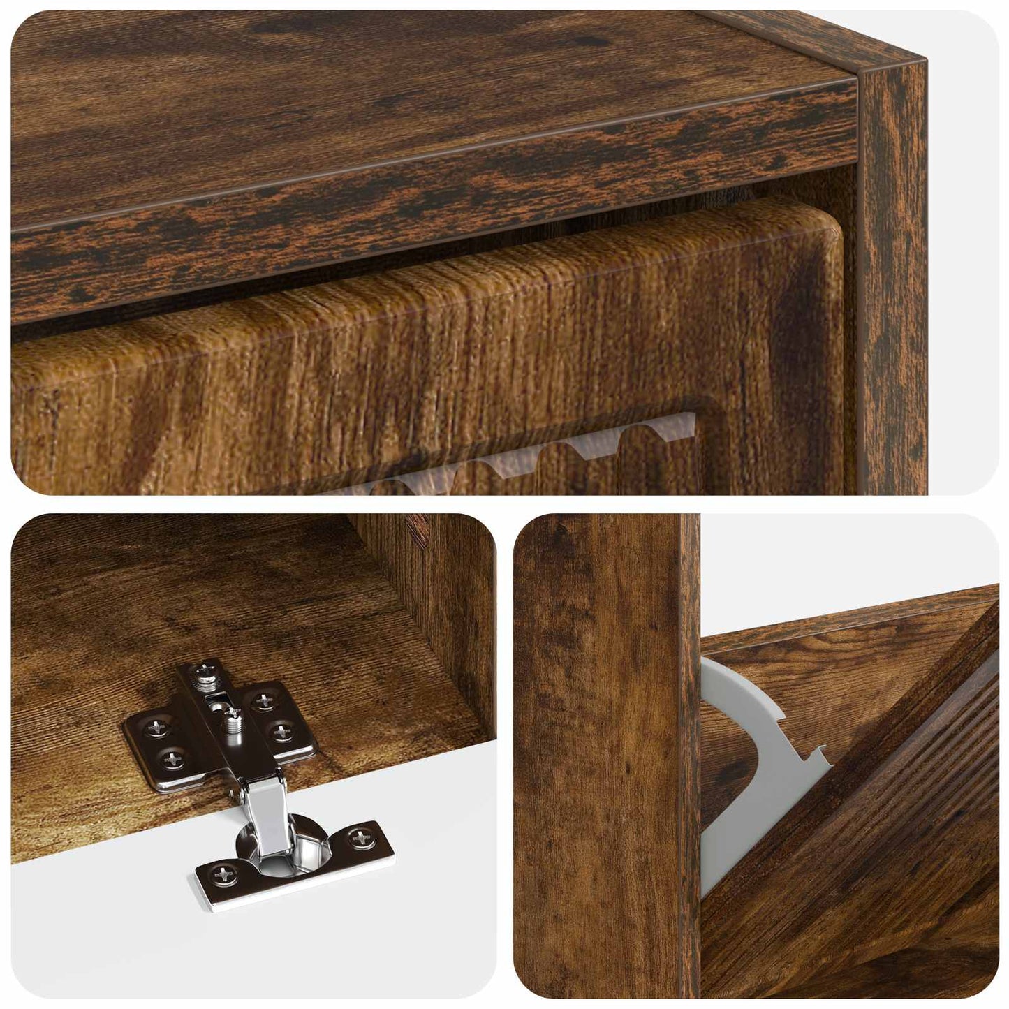 Sko Skap EDE 78 x 24 x 103 cm Konstruert tre Røkt Eik