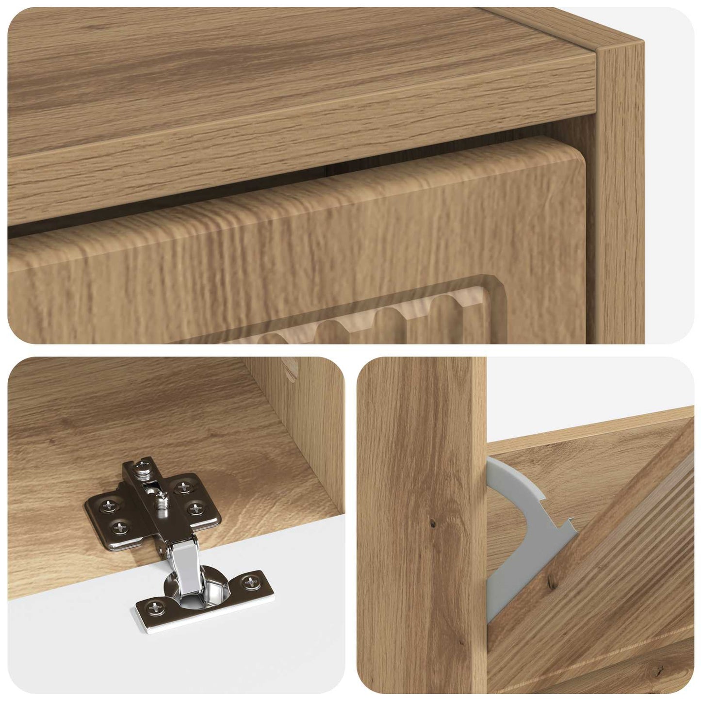 Sko Skap EDE 78 x 24 x 103 cm Konstruert tre Artisan eik