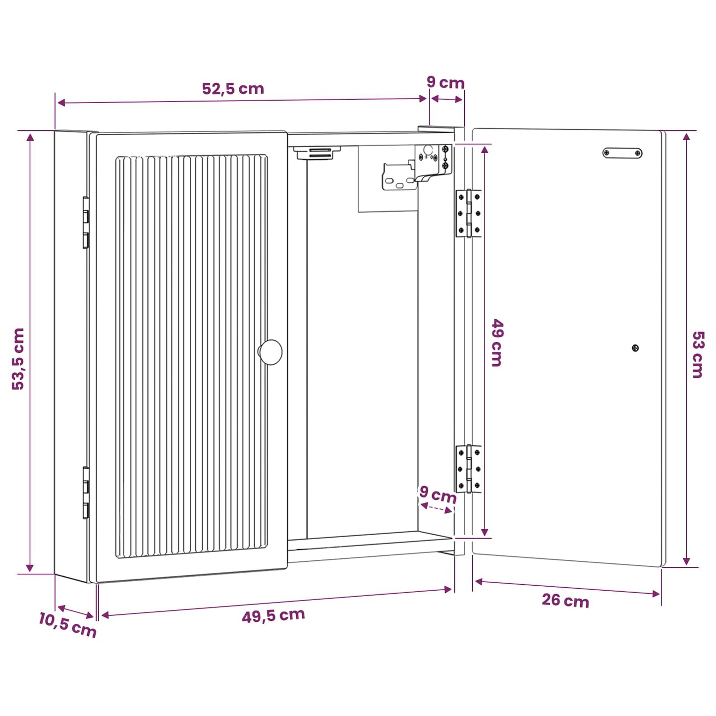 Dartbrettskap EDE Gammelt tre 52,5 x 10,5 x 53,5 cm