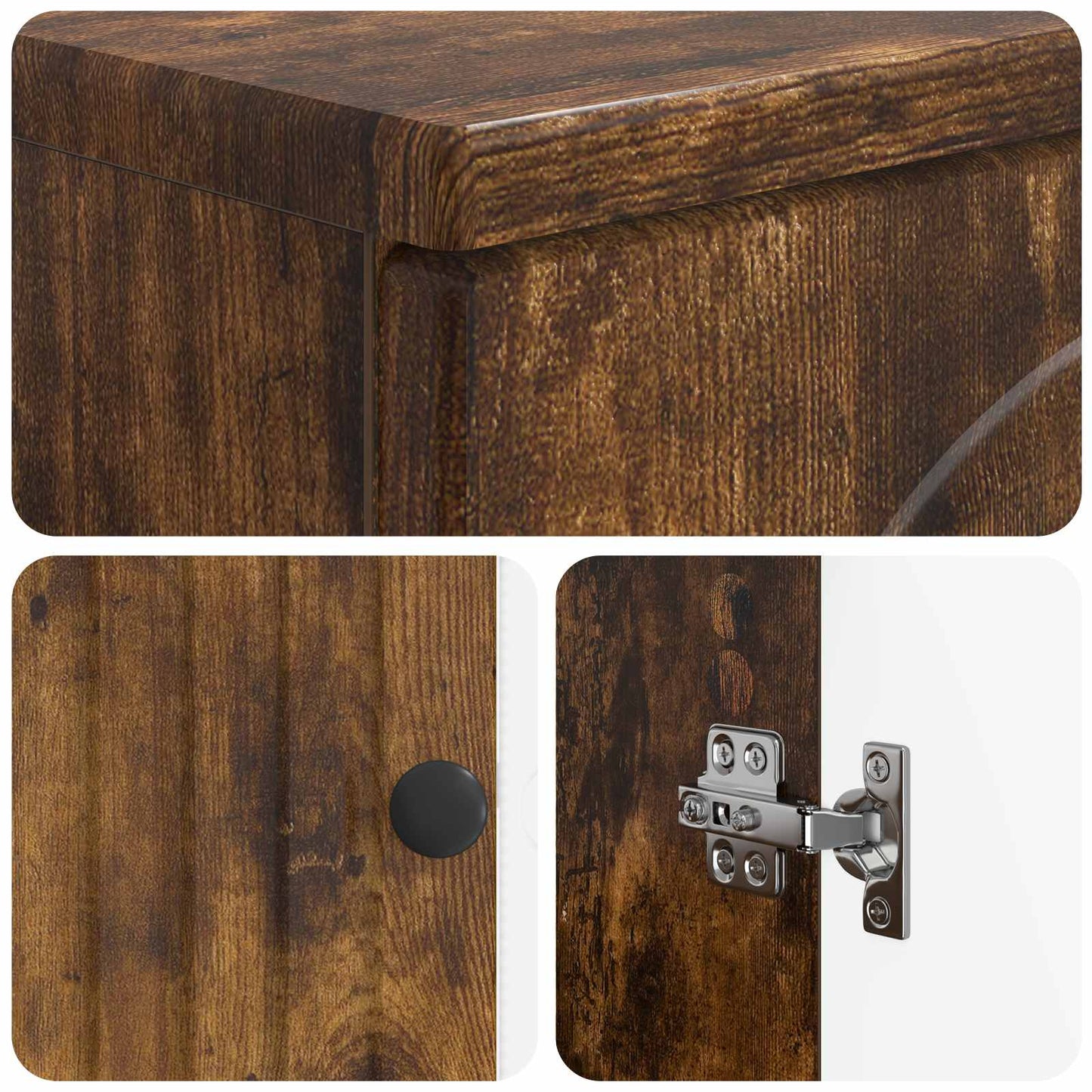 Baderomsvaskeskap ALKMAAR Røkt Eik 59,5 x 31,5 x 59 cm