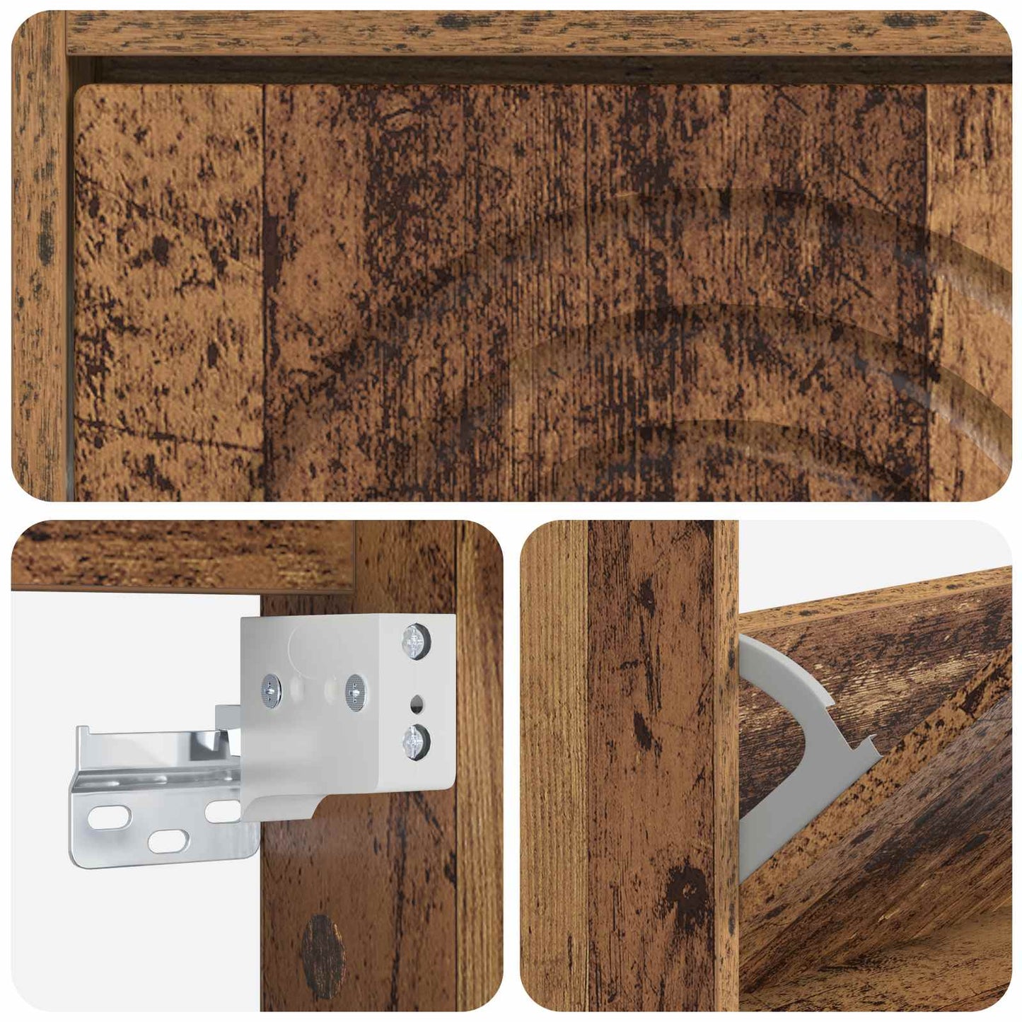 Vegghengt skoskap ALKMAAR 71 x 17 x 43 cm Konstruert tre