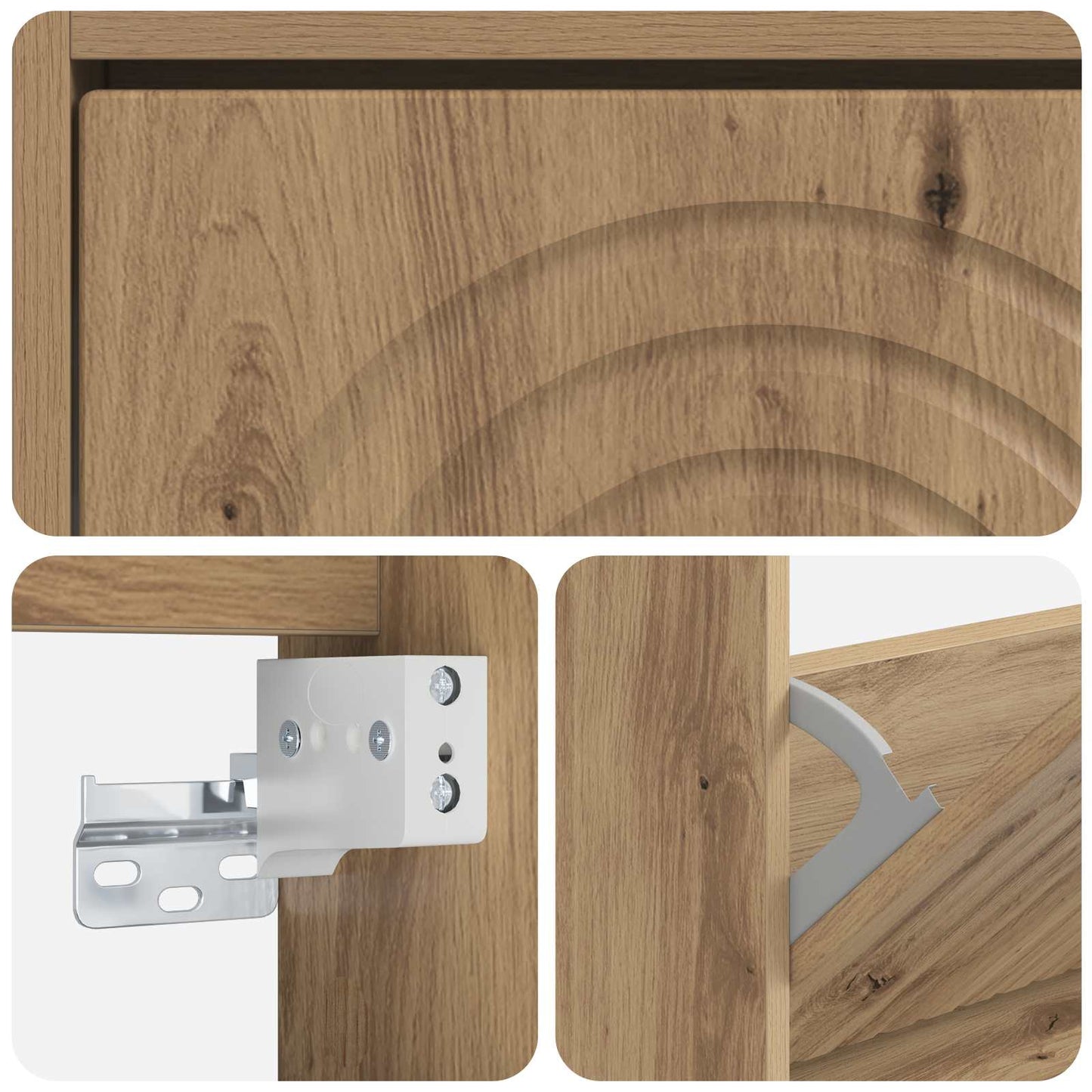 Vegghengt skoskap ALKMAAR 71 x 17 x 43 cm Konstruert tre