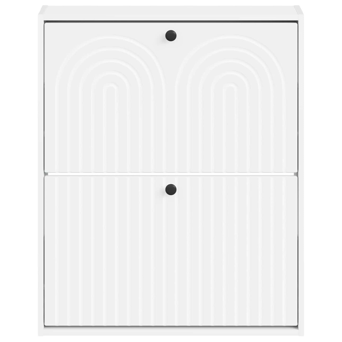 Vegghengt skoskap ALKMAAR 71 x 17 x 86 cm Konstruert tre Hvit