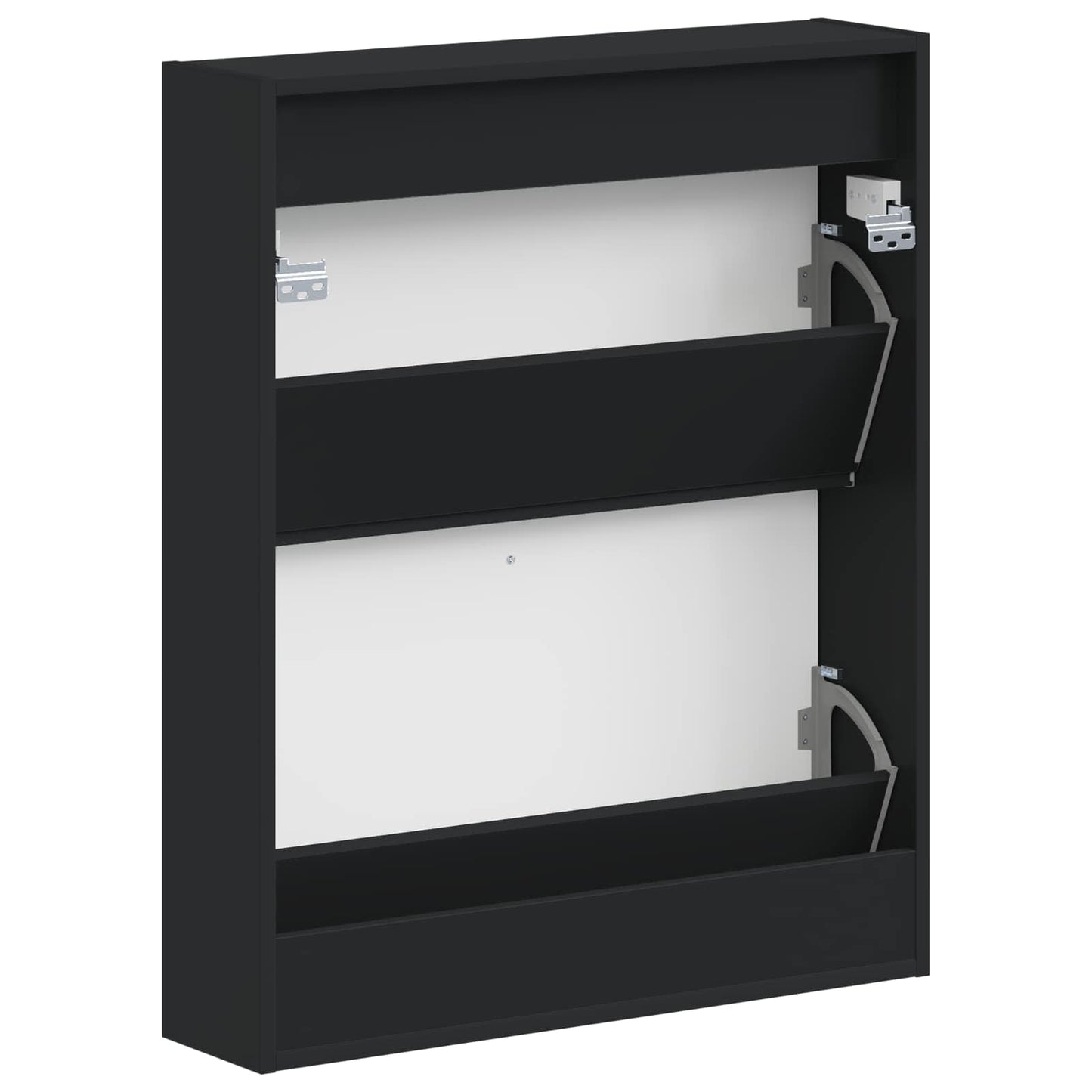 Vegghengt skoskap ALKMAAR 71 x 17 x 86 cm Konstruert tre Svart