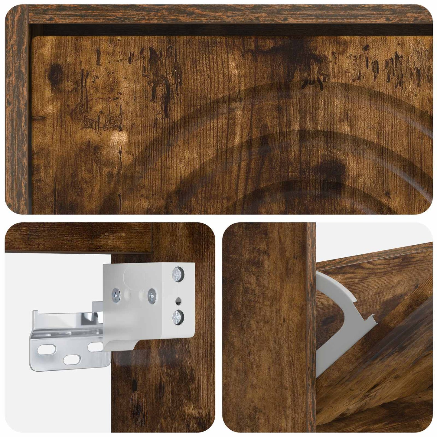Vegghengt skoskap ALKMAAR 71 x 17 x 86 cm Konstruert tre