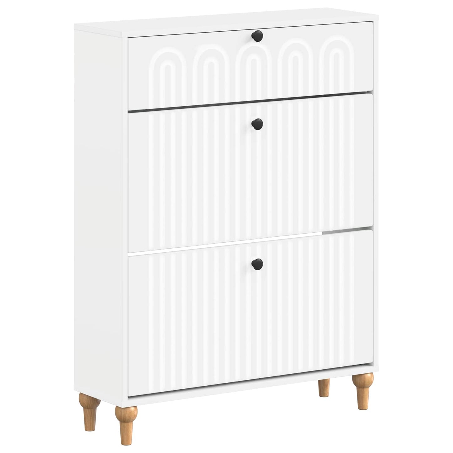 Sko Skap ALKMAAR 78 x 24 x 103 cm Konstruert tre Hvit