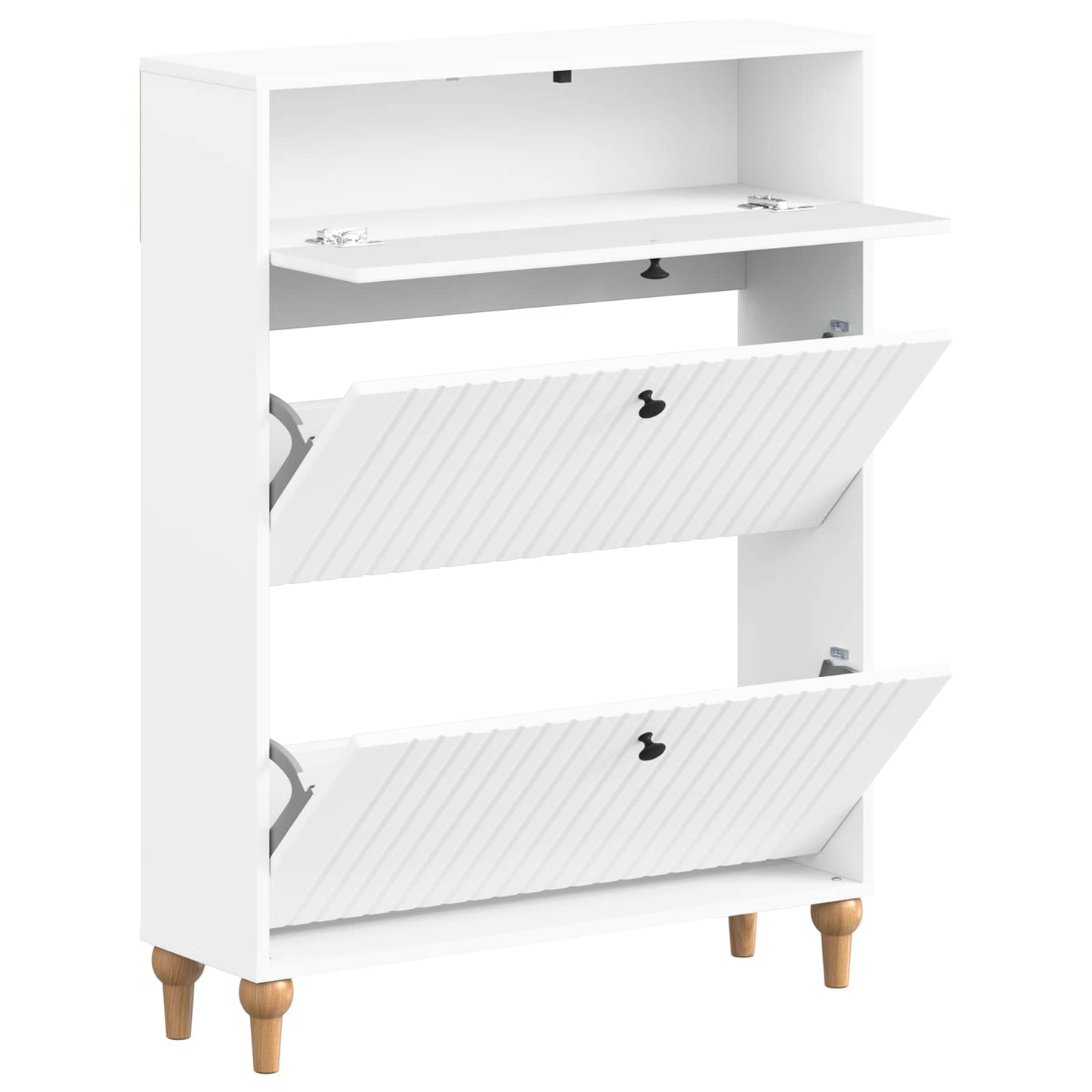 Sko Skap ALKMAAR 78 x 24 x 103 cm Konstruert tre Hvit