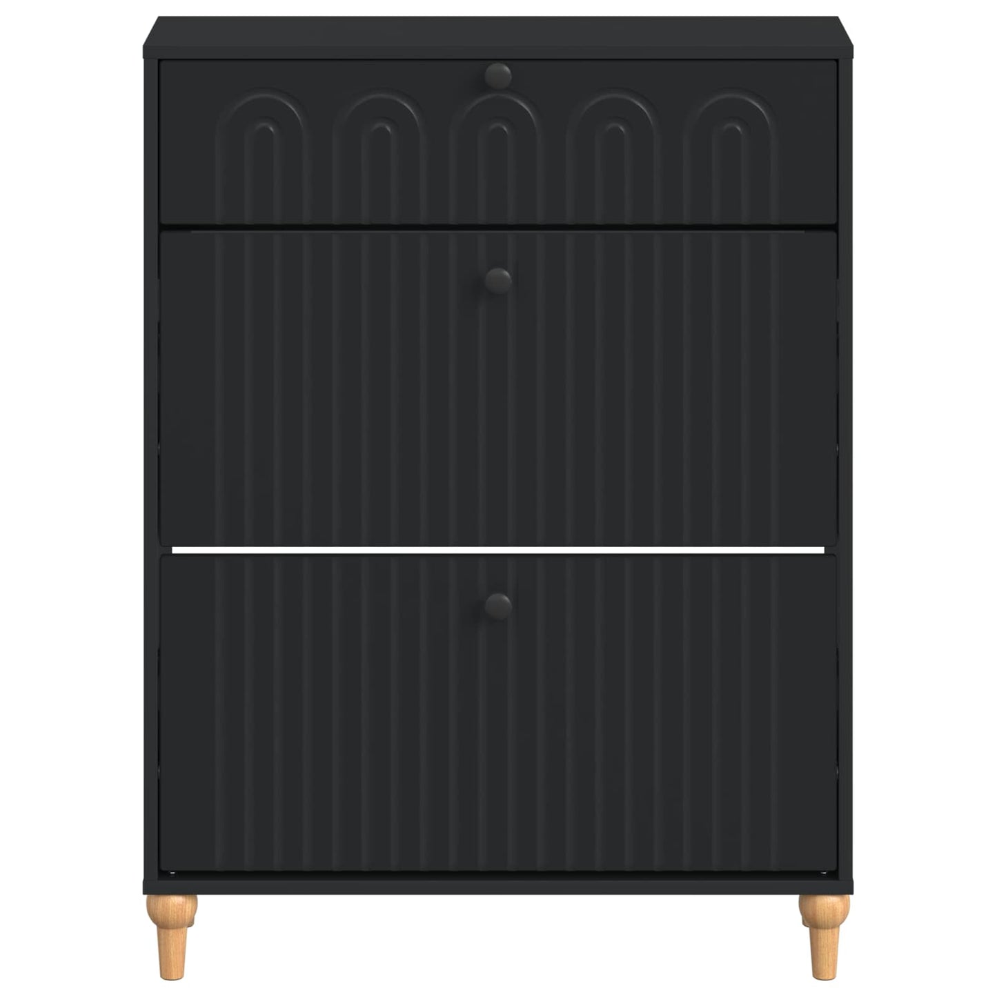 Sko Skap ALKMAAR 78 x 24 x 103 cm Konstruert tre Svart